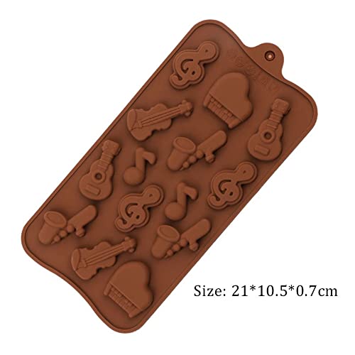 Esslly 14-Piece Music Item Shaped Chocolate Mould – BPA-Free, Non-Stick Silicone