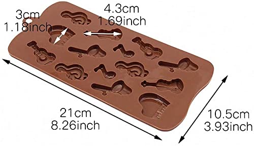 Esslly 14-Piece Music Item Shaped Chocolate Mould – BPA-Free, Non-Stick Silicone