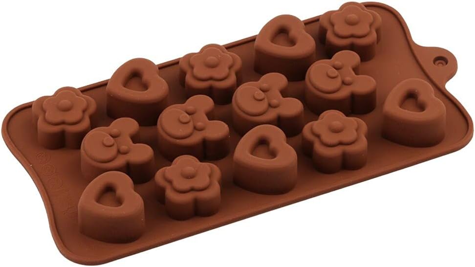 Esslly 14-Piece Heart and Teddy Shaped Chocolate Mould – BPA-Free, Non-Stick