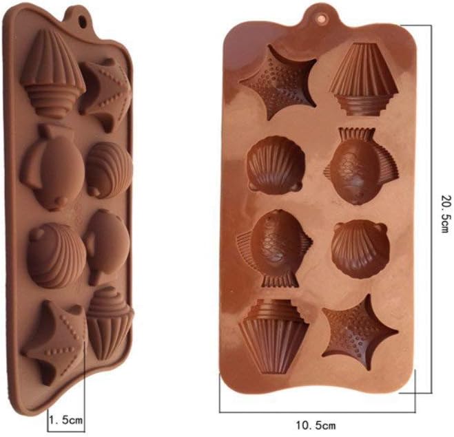 8 Cavity Sea and Beach Theme Silicone Mould | Sea Items Shaped Chocolate Mould