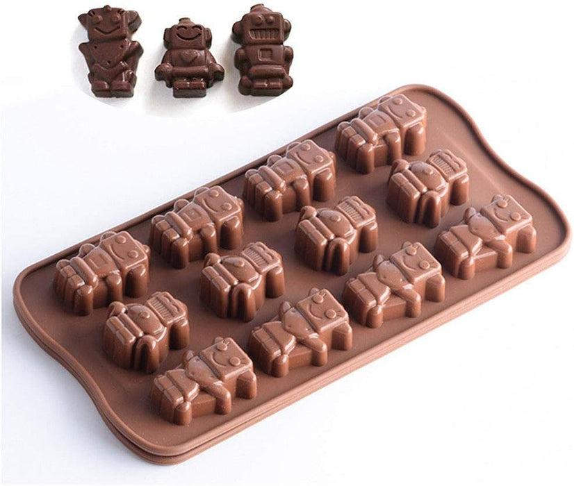 12-Piece Robot Shaped Chocolate Mould