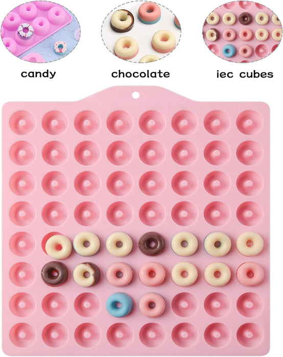 Esslly 64 Cavity Silicone Jelly Candy Mould | Mini Donut Shape Mould