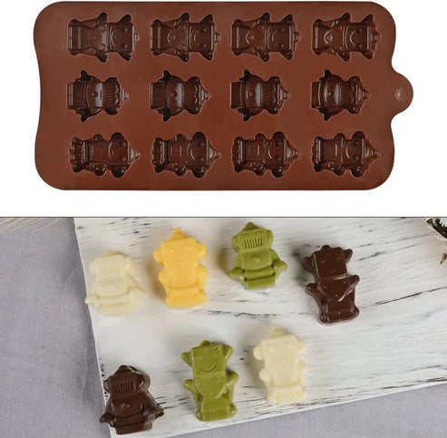 12-Piece Robot Shaped Chocolate Mould