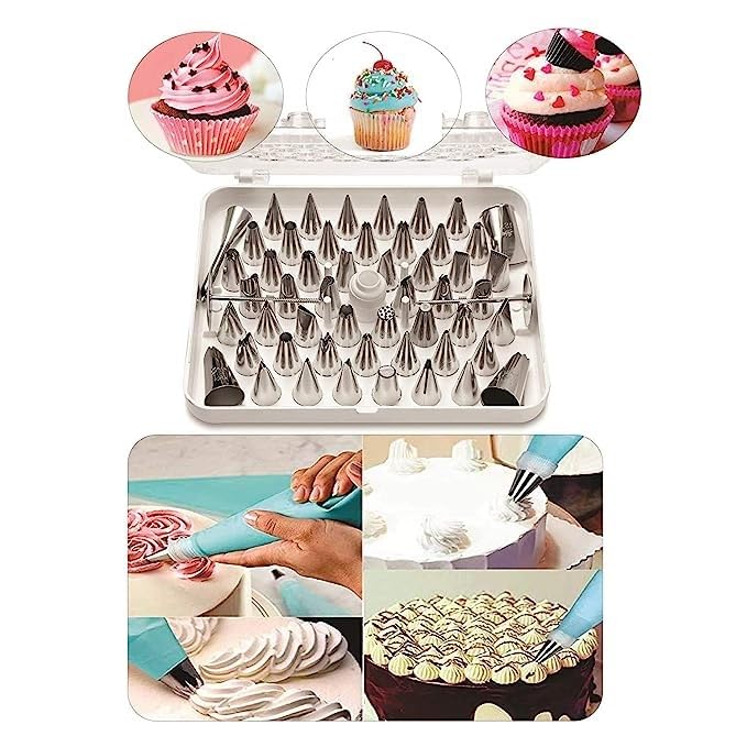 Esslly Set of 26 Steel Nozzles | Icing Tips for Cake Decoration