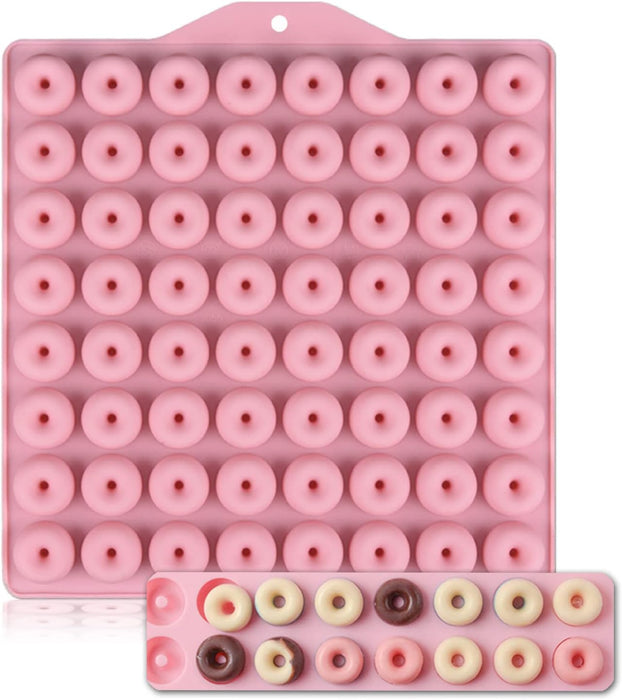 Esslly 64 Cavity Silicone Jelly Candy Mould | Mini Donut Shape Mould