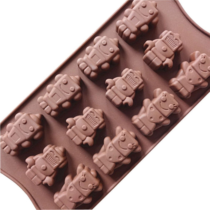 12-Piece Robot Shaped Chocolate Mould