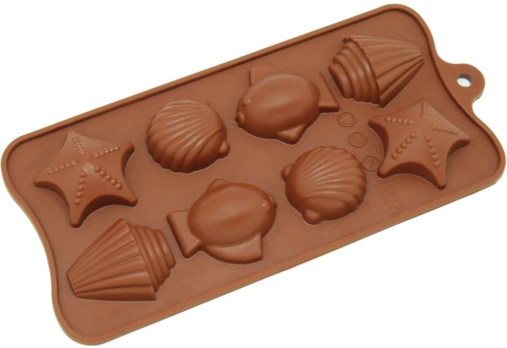 8 Cavity Sea and Beach Theme Silicone Mould | Sea Items Shaped Chocolate Mould