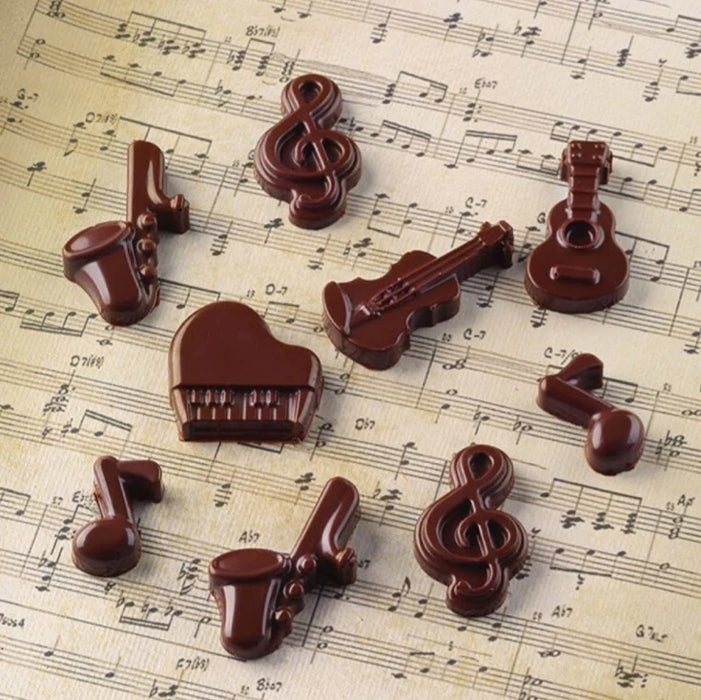 Esslly 14-Piece Music Item Shaped Chocolate Mould – BPA-Free, Non-Stick Silicone