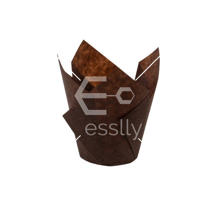 Esslly Tulip Muffin Cupcake Liners | Coffee Brown | Pack of 200